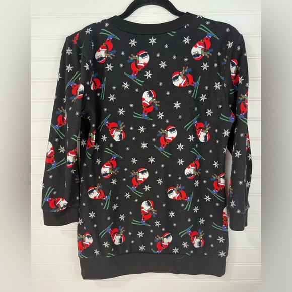 No boundaries juniors Santa Ski black holiday sweater. 3/4 sleeves. Size 7/9. - Picture 2 of 4